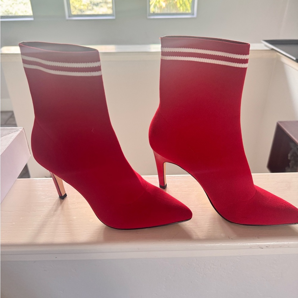 Red sock booties